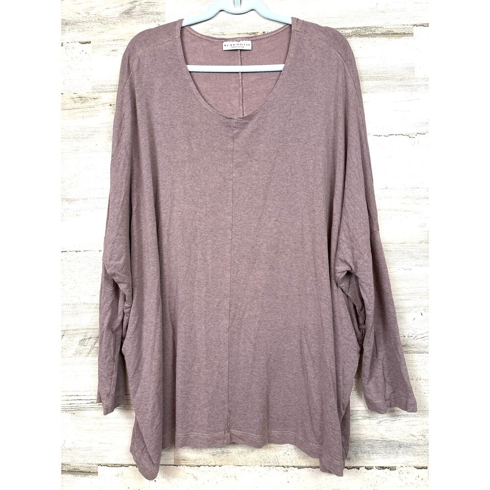 Bryn Walker Womens L Purple Speckled Rayon Blend Oversized Cozy Blouse Top